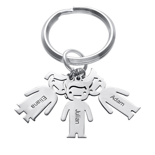 Personalized Keychain with Children Charms