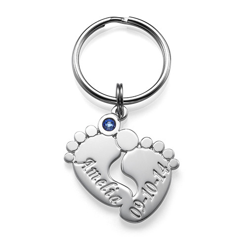 Personalized Baby Feet Keychain