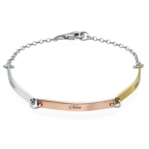 Personalized Bar Bracelet - Multi-Toned