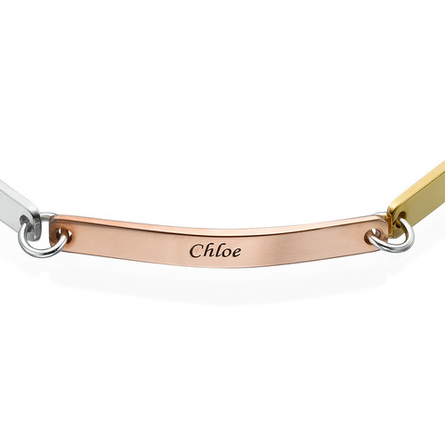 Personalized Bar Bracelet - Multi-Toned