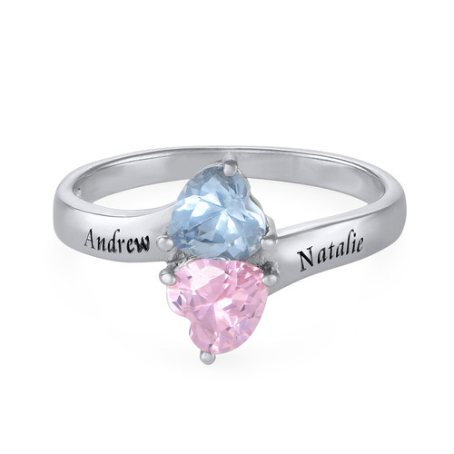 Personalized Birthstone Ring in Silver