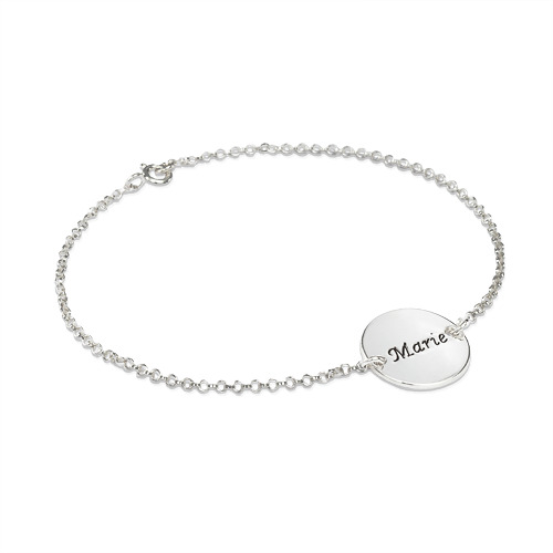 Personalized Bracelet / Anklet with Engraved Disc