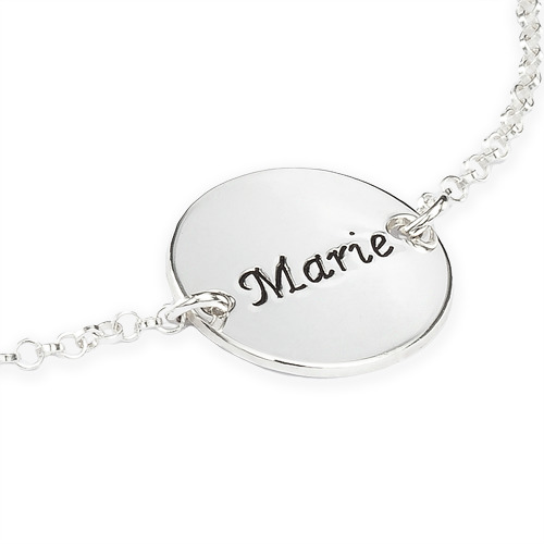 Personalized Bracelet / Anklet with Engraved Disc