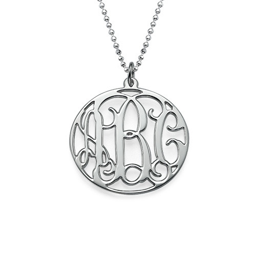 Personalized Jewelry Circle Initial Monogram Necklace