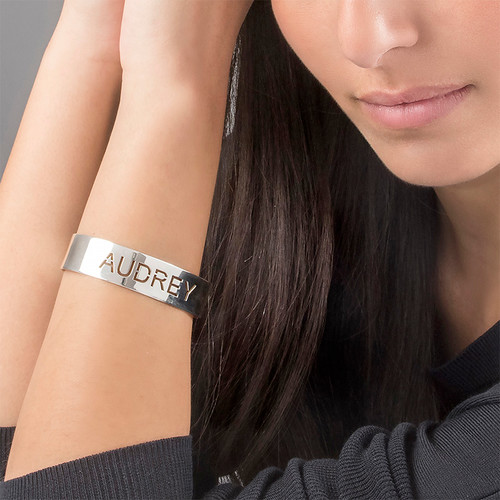 Personalized Cuff Bracelet in Sterling Silver