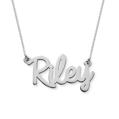 Personalized Cursive Name Necklace in 10K White Gold