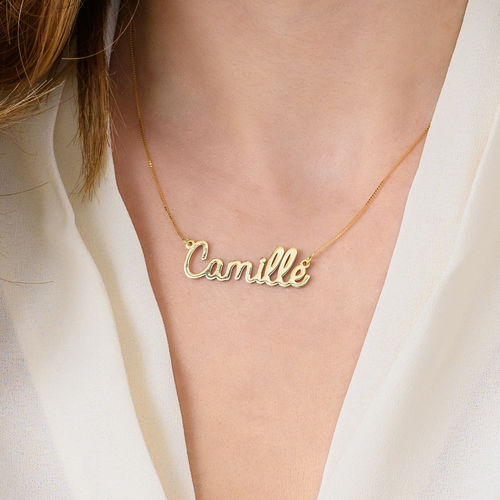 Personalized Cursive Name Necklace in 10K Yellow Gold