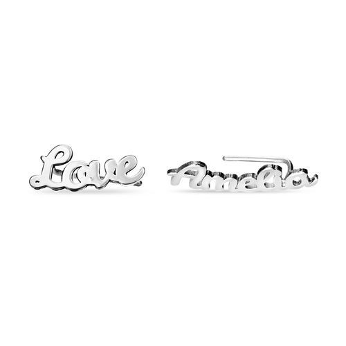 Personalized Ear Climbers in Sterling Silver