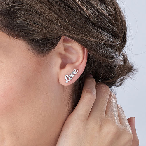 Personalized Ear Climbers in Sterling Silver