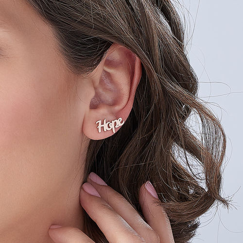 Personalized Ear Climbers with 18K Rose Gold Plating