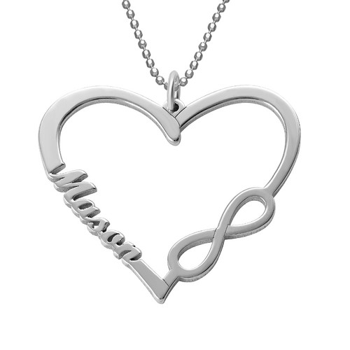 Personalized Heart Infinity Necklace