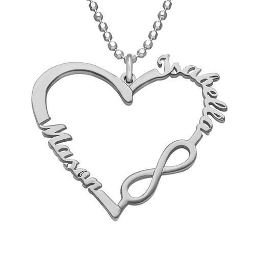 Personalized Heart Infinity Necklace