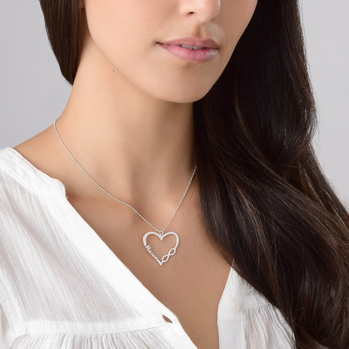 Personalized Heart Infinity Necklace