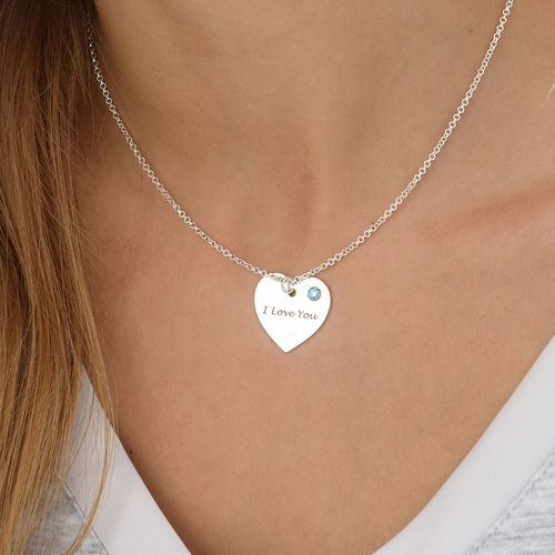 Personalized Heart Necklace with Swarovski