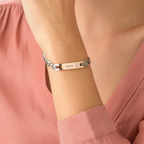 Personalized ID Bracelet for Women in Stainless Steel