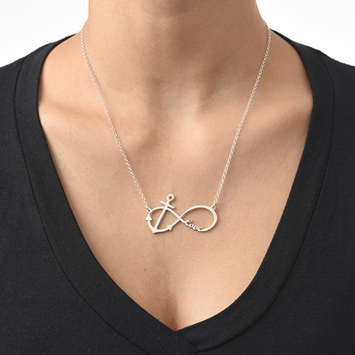 Personalized Infinity Anchor Necklace