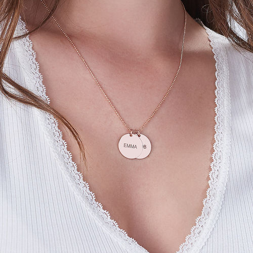 Personalized Jewelry – Rose Gold Plated Disc Necklace