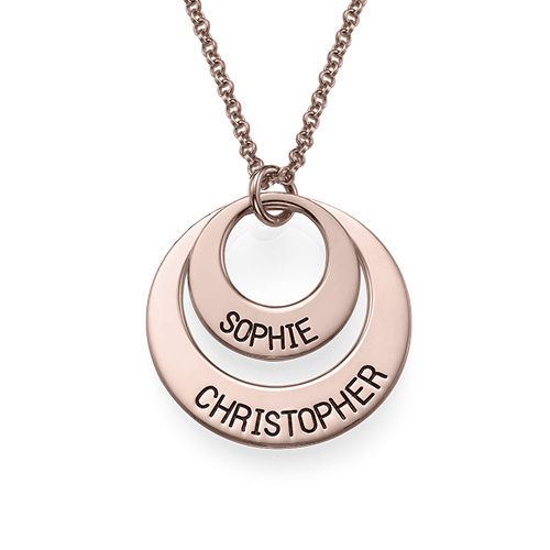 Personalized Jewelry for Moms – Disc Necklace in Rose Gold Plating