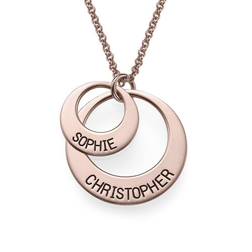 Personalized Jewelry for Moms – Disc Necklace in Rose Gold Plating