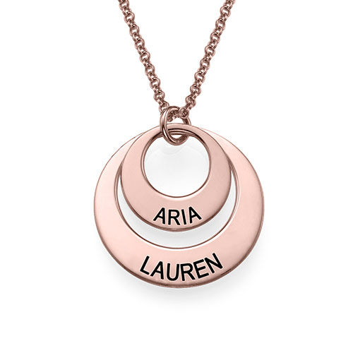 Personalized Jewelry for Moms – Disc Necklace in Rose Gold Plating