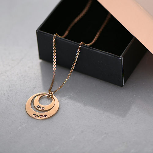 Personalized Jewelry for Moms – Disc Necklace in Rose Gold Plating