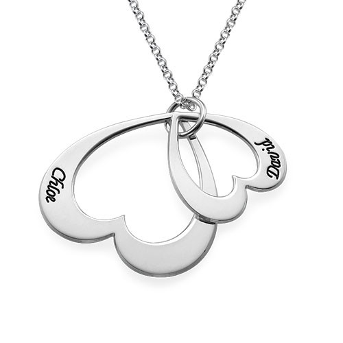 Personalized Double Heart Necklace