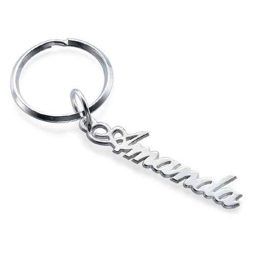 Personalized Name Keychain in Sterling Silver