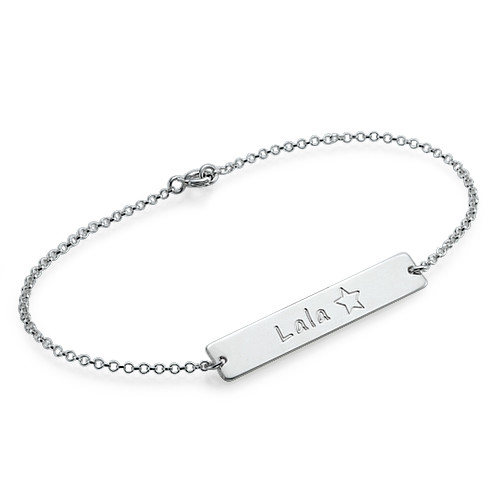 Personalized Nameplate Bracelet in Sterling Silver