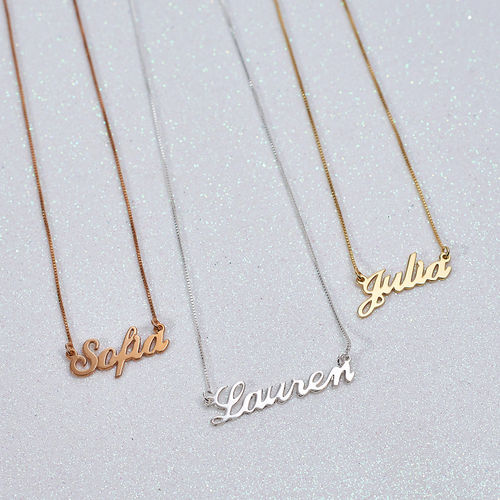 Personalized Classic Name Necklace in 18k Rose Gold Plating