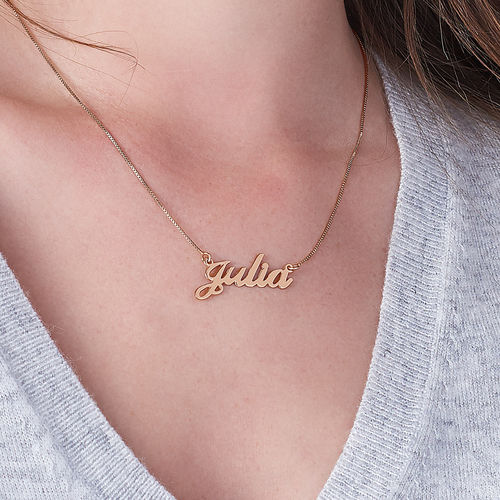 Personalized Classic Name Necklace in 18k Rose Gold Plating