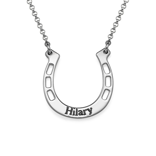 Personalized Silver Horseshoe Necklace