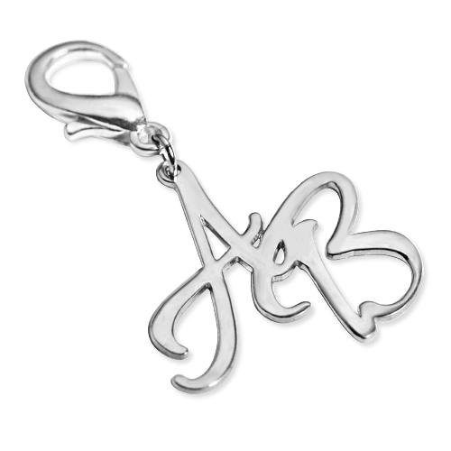 Personalized Silver Handbag/Purse Initial Charm