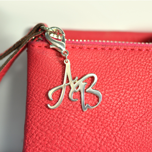 Personalized Silver Handbag/Purse Initial Charm