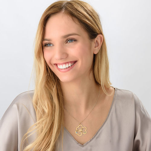 Personalized Triple Heart Necklace in Gold Plating