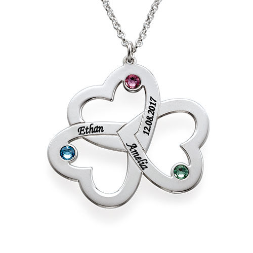 Personalized Triple Heart Necklace