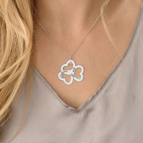 Personalized Triple Heart Necklace