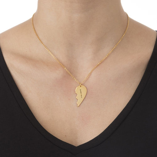 Broken Heart Necklace for Couples in Gold Plated