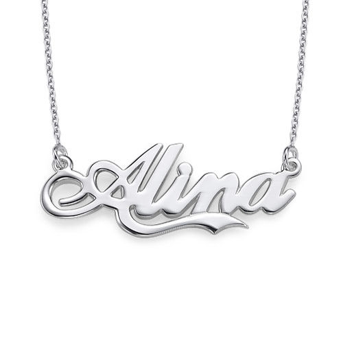 Sterling Silver Coca Cola Style Name Necklace