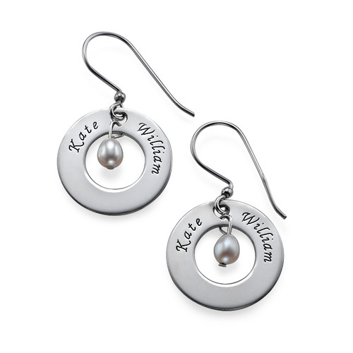 Personalized Two Names and Birthstone Earrings