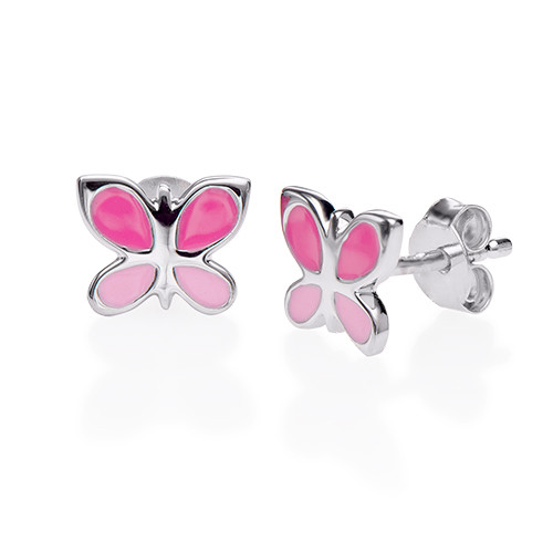 Pink Butterfly Earrings for Kids