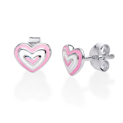 Pink Heart Earrings for Kids