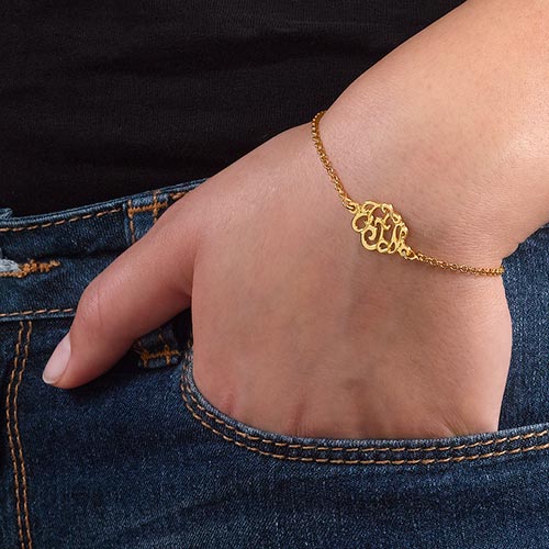 Premium Monogram Bracelet in Gold Plating