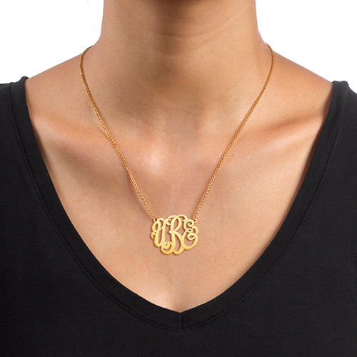 Premium Monogram Necklace in Gold Plating