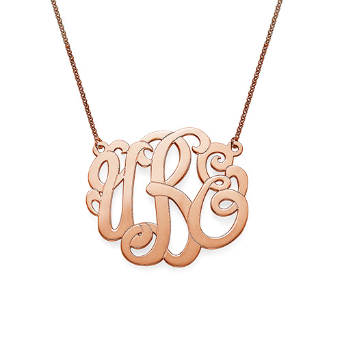 Premium Monogram Necklace in Rose Gold Plating