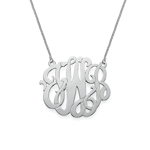 Premium Monogram Necklace in Sterling Silver