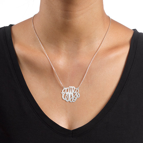 Premium Monogram Necklace in Sterling Silver