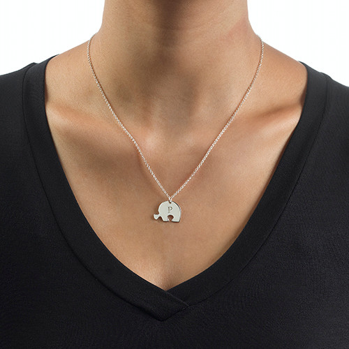 Puzzle Piece Necklace for Three with Initial