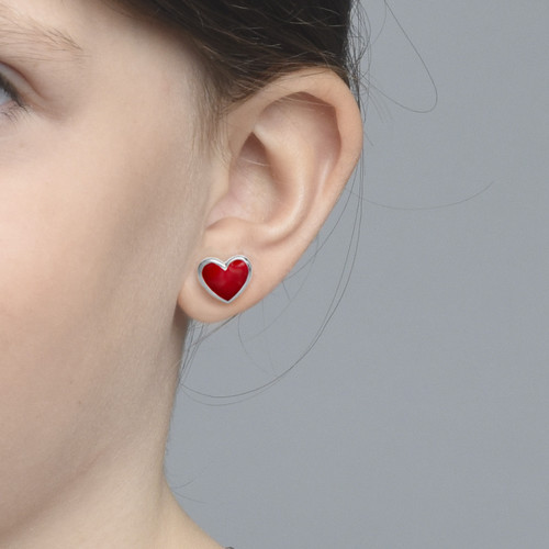 Red Heart Earrings for Kids