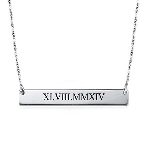 Roman Numeral Bar Necklace