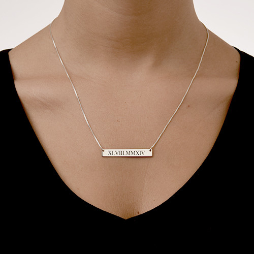 Roman Numeral Bar Necklace